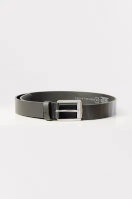 Leather Belt with Nickel Buckle