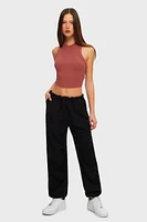 Low Cut Baggy Parachute Pants