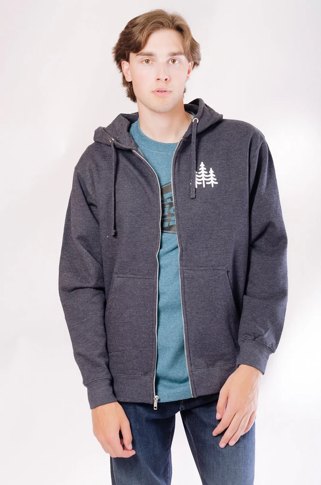 Unisex Pines Zip Up Hoodie