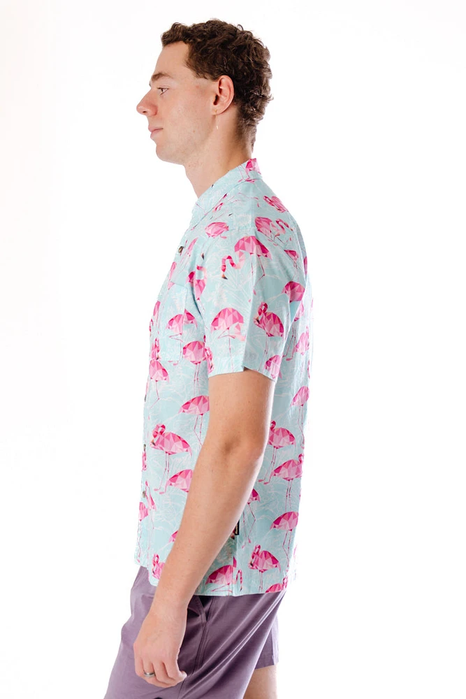 Pink&Feathered Short Sleeve Shirt