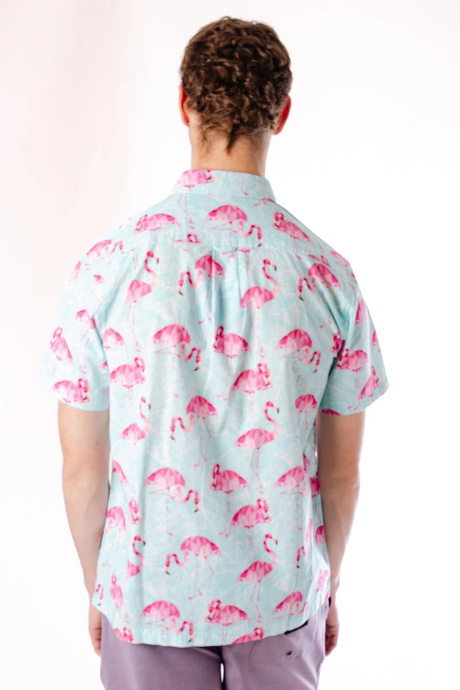 Pink&Feathered Short Sleeve Shirt