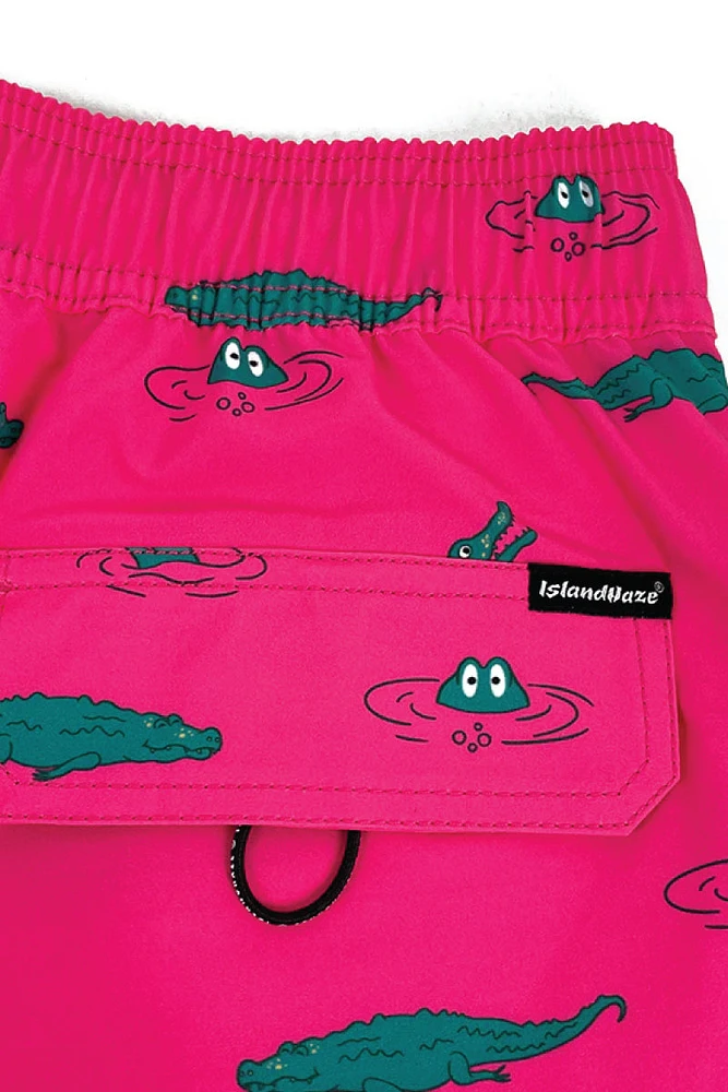 Pinky Alligator Swim Shorts