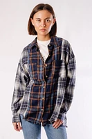 Plaid Patchwork Button Down Shirt