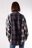 Plaid Patchwork Button Down Shirt