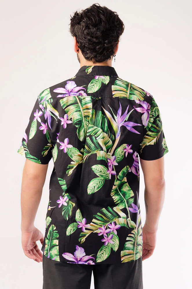 Purple Hawaiian Short Sleeve Shirt