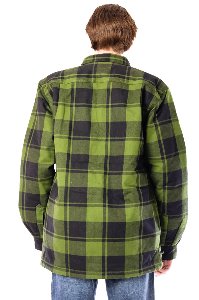 Relaxed Flannel Sherpa Jacket