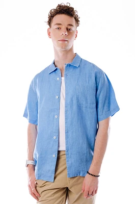 Sea Glass Linen Camp Shirt