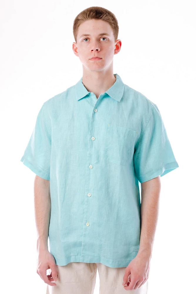 Sea Glass Linen Camp Shirt