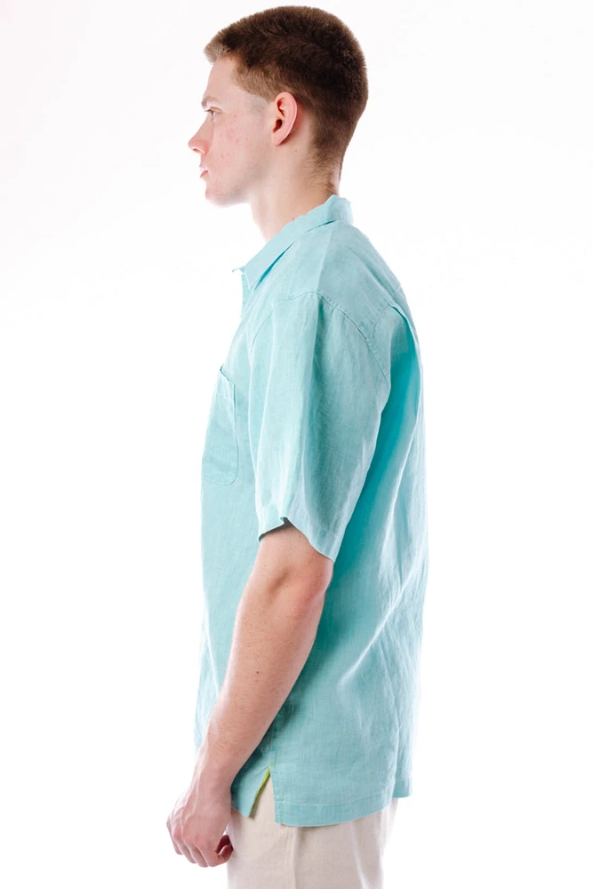 Sea Glass Linen Camp Shirt