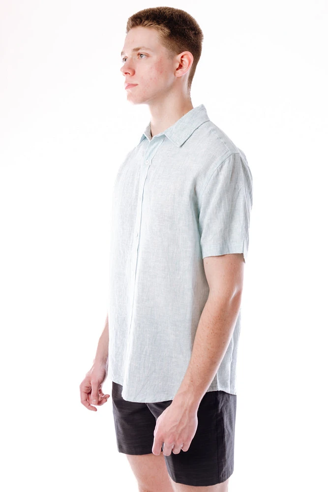 Solid Linen Short Sleeve Shirt