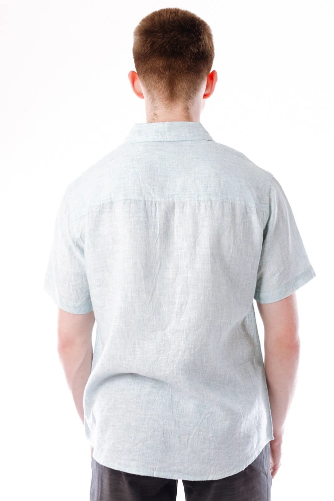 Solid Linen Short Sleeve Shirt