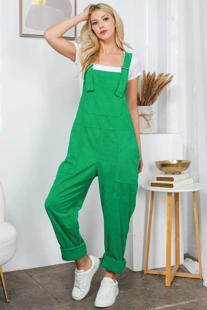 Green Corduroy Overalls