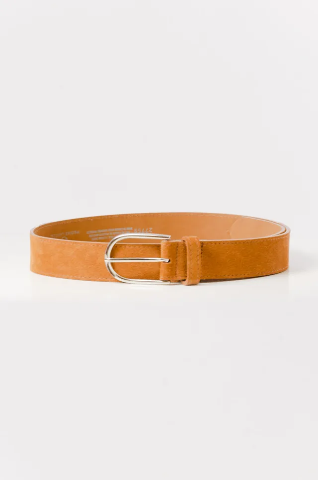 ROUND BUCKLE MESH LEATHER BELT