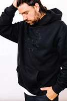 Unisex Black Community Embroidered Hoodie