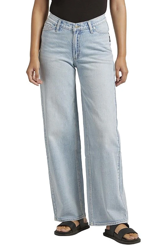 V-Front Wide Leg Jeans