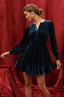 Velvet Godet Mini Dress