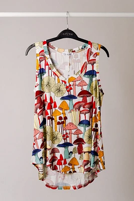 Whimsical Mushroom Flowy Tank