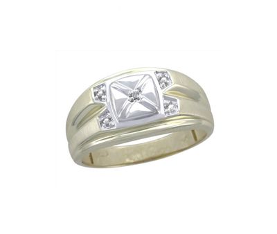 10K Yellow Gold Men's Diamond Ring