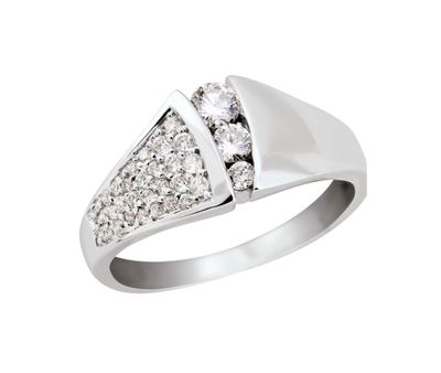 Stardust White Gold Three-Stone Diamond Fashion Ring
