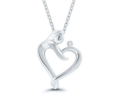 Sterling Silver 0.01CTW Mother's Love Pendant