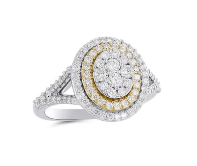 14K White & Rose Gold 1.00CTW Bridal Ring