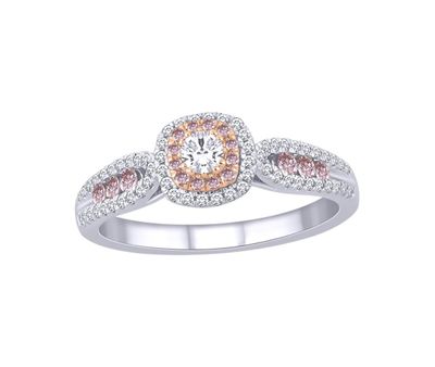 14K Rose Gold 0.50CTW Fancy Pink Diamond Bridal Ring