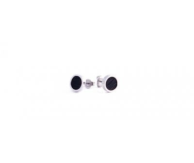 Stainless Steel Black 9mm Stud Earrings