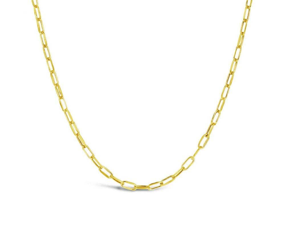 10K Yellow Gold 18" 2.4mm Paper Clip Chain