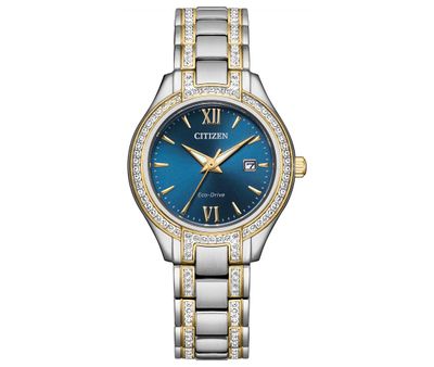 Citizen Women's Silhouette Two-Tone Eco-Drive Watch with Blue Dial