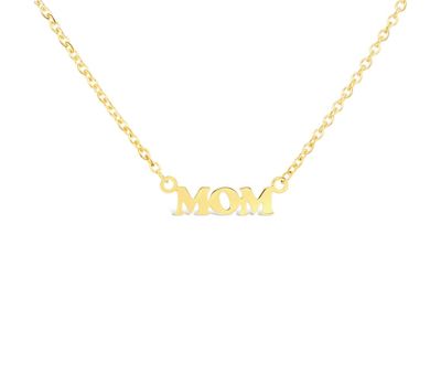 10K Yellow Gold 18" Mom Necklace