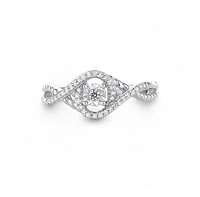 Sterling Silver Diamond Swirl Promise Ring