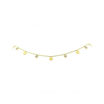 14K Yellow Gold 0.12CTW Diamond Circle Choker