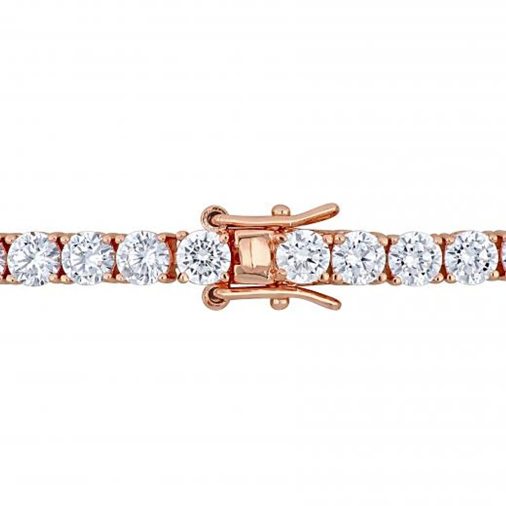 Julianna B Rose Plated Sterling Silver Cubic Zirconia Tennis Necklace