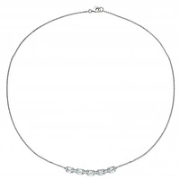 Julianna B 14K White Gold Aquamarine & 0.14CTW Diamond Necklace