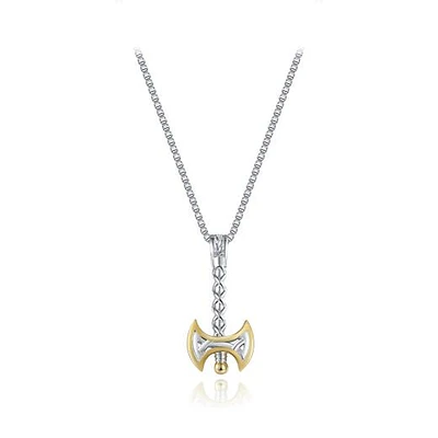 Sterling Silver Warrior Axe 24" Pendant