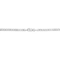 Sterling Silver 18" Pave Curb Chain