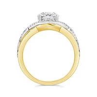 Charmed Lab Grown 1.74CTW Diamond Bridal Ring in 14K Yellow and White Gold