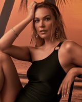SHINNY TEXTURED One Shoulder One-piece Swimsuit