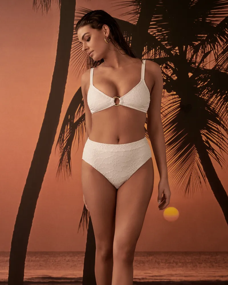 Bas de bikini taille haute EYELET