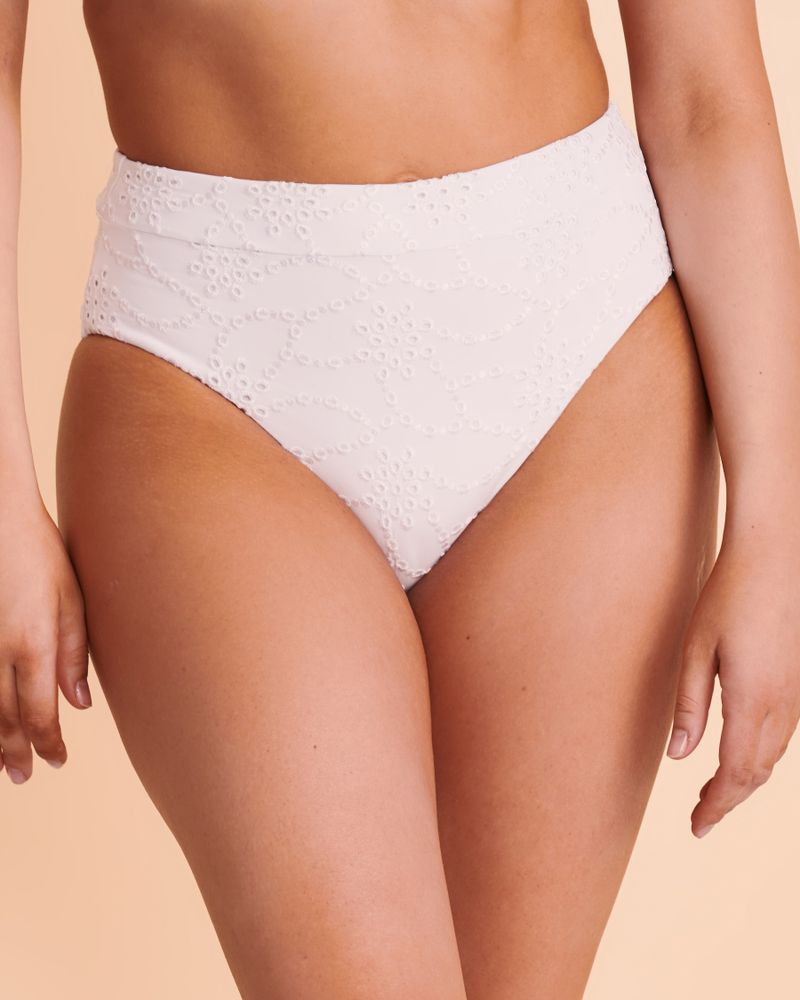 EYELET High Waist Bikini Bottom