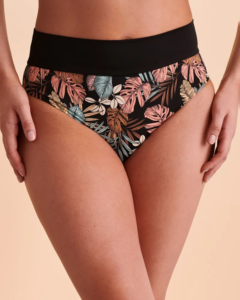 High-Waist Bikini Bottom with Shirring - Thyme Maternity