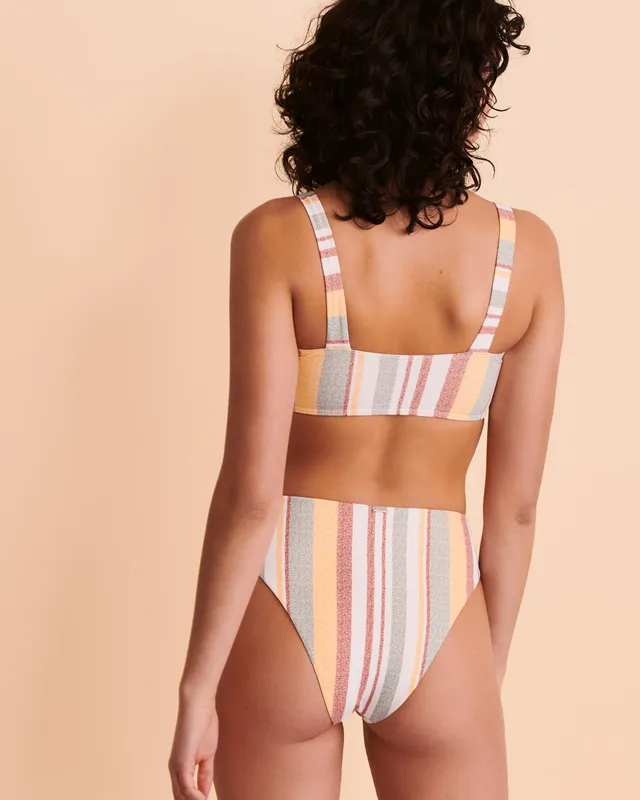 Rainbow Stripe Bralette Bikini Top