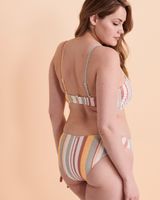 IRREGULAR STRIPE D Cup Bikini Top