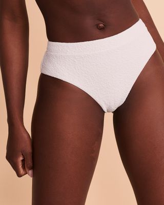 TEXTURED Mid Waist Bikini Bottom