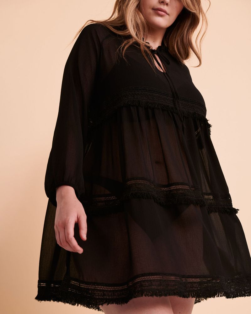 Long Sleeve Chiffon Caftan