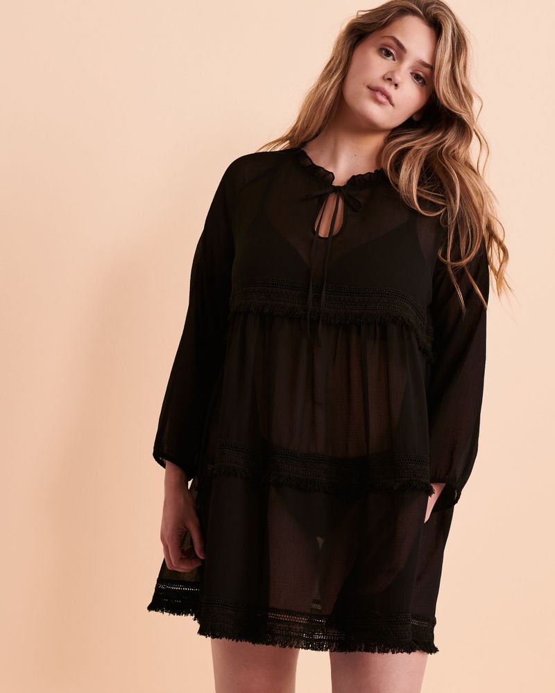 Long Sleeve Chiffon Caftan