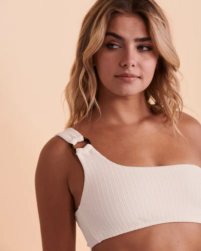 Haut de bikini bandeau une épaule TWIST RIB