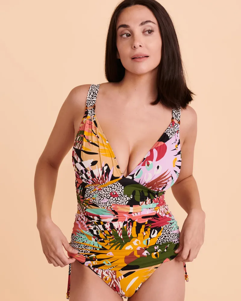 EAU DE SEA Tropical Plunge Tankini Top - Floral Print