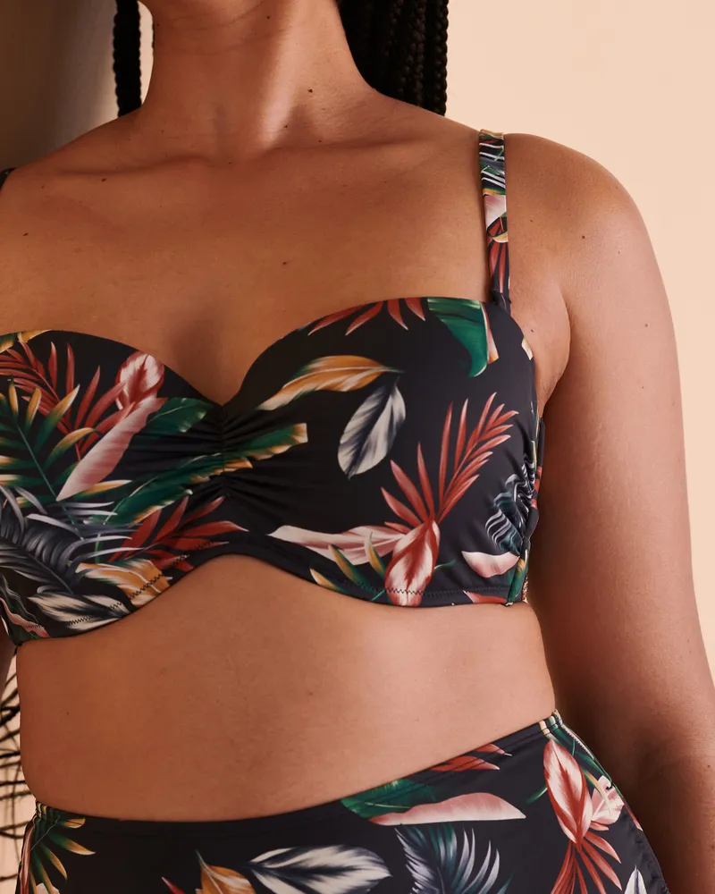 DARK JUNGLE D Cup Bandeau Bikini Top