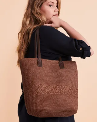 Straw Bag with Pattern